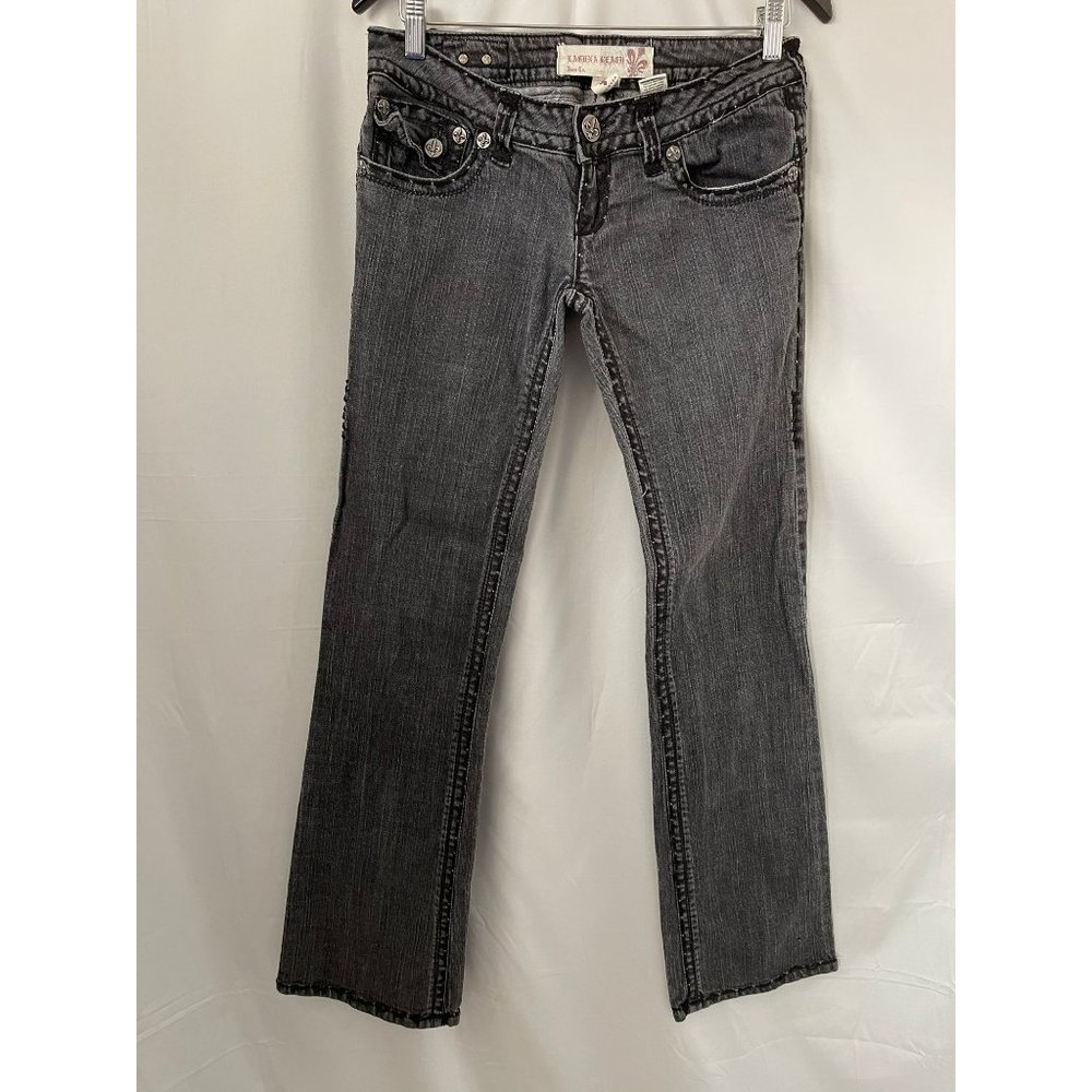 Laguna Beach Charcoal Grey Low-Rise Straight Leg Jeans